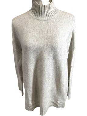 Gap Cream Turtleneck Sweater Slouchy Fit Acrylic & Wool Blend Size L